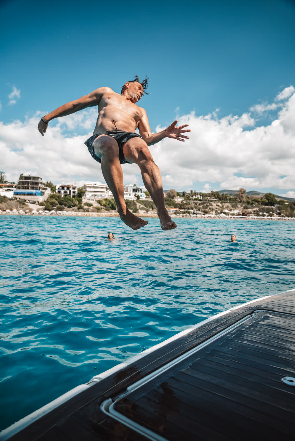 Sprung von der Yacht ins Meer vor Paphos